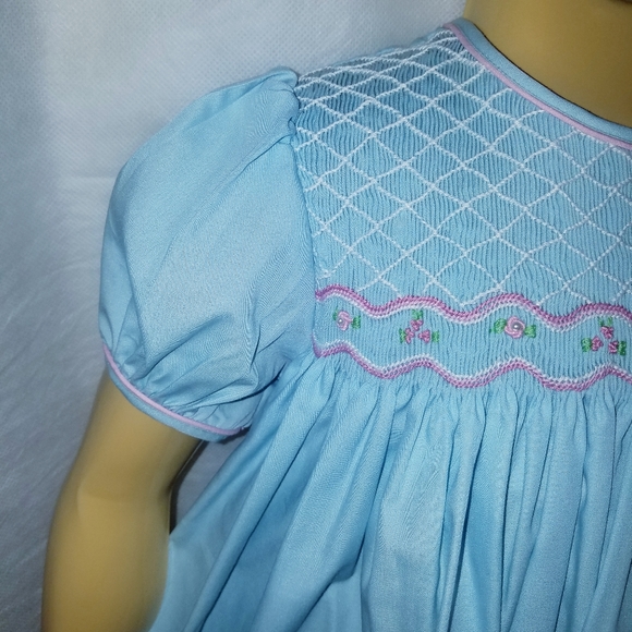 Petit Ami 2Tor3T blue Smocked dress - Picture 3 of 6